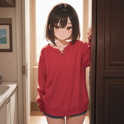 她家门口的夏日阳光