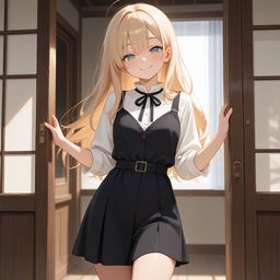 开门见美的少女
