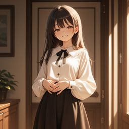 门边羞涩美人