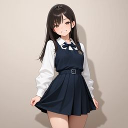 校服中的羞涩美人