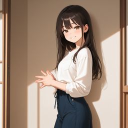 夕阳微笑与浸满的手