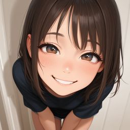 阳光中的羞涩微笑
