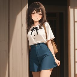 夕阳女学生的愉快的一天