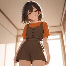 夕阳农场女孩的甜蜜微笑