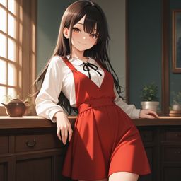 穿着红色的衣服变红