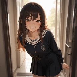 一个女学生的秘密微笑被揭露