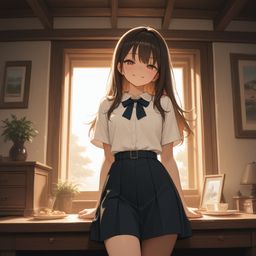 一个女学生的秘密微笑被揭露