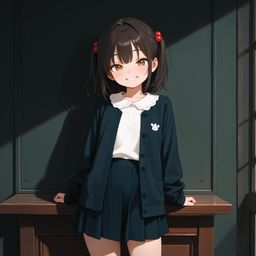 双胞胎在学校院子