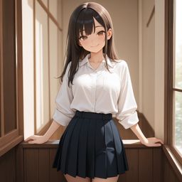一个女学生的秘密微笑被揭露
