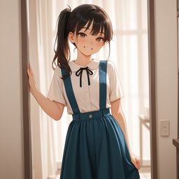一个女学生的早晨问候