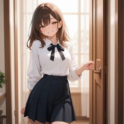 一个可爱的女学生时刻