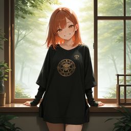 阳光照亮的牛仔女的温柔微笑