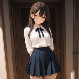 在学校走廊里变红