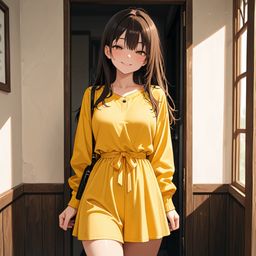 在门上红的女孩