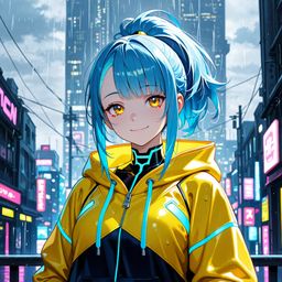 雨城女孩的愉快散步