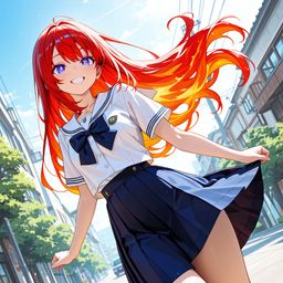 学校女儿的阳光明的下午快乐